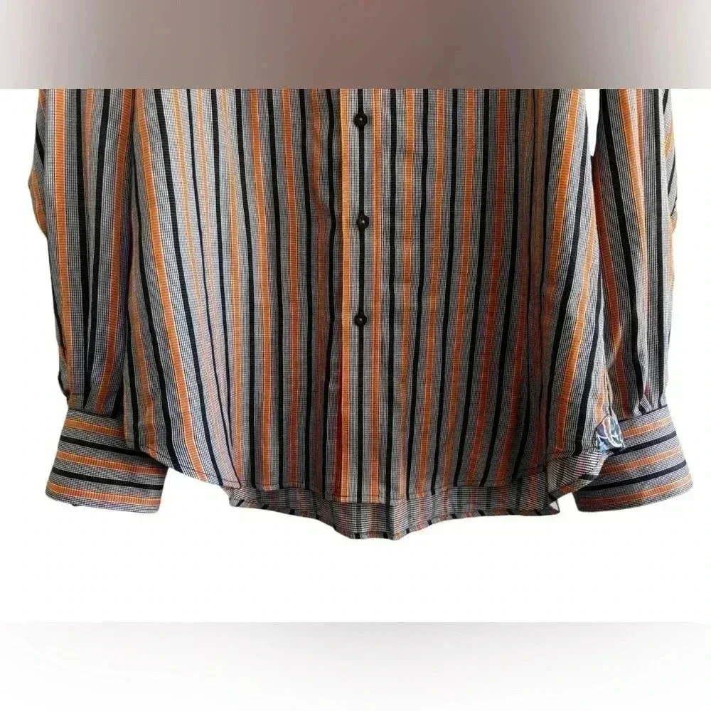 Robert Graham Button Down Dress Shirt Men's Long Sleeve Stripe Size M - Picture 8 of 16